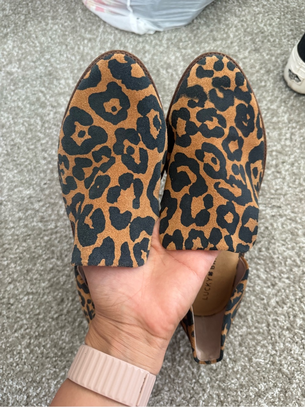 Lucky Brand Leopard Print Slip-On Loafers in Brown and Black